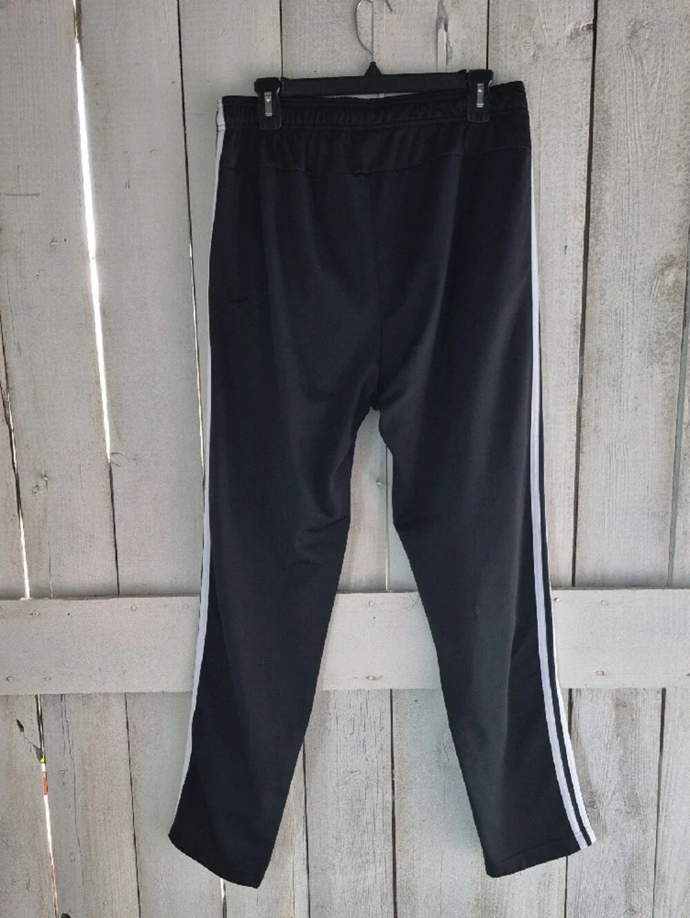 adidas Black Track Pants with White Side Stripes - Men